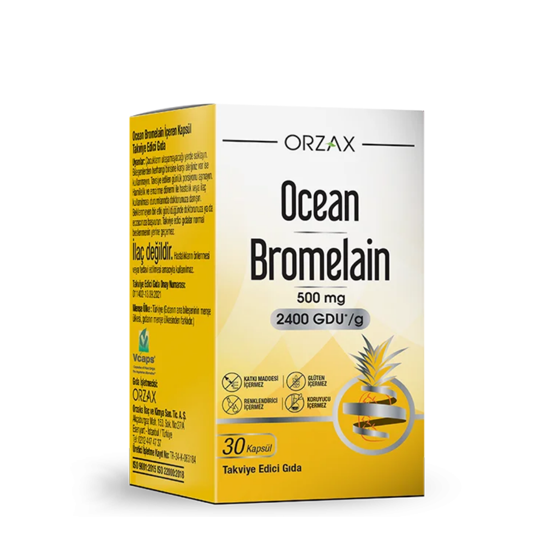 Orzax Bromelain 500 Mg Takviye Edici Gıda 30 Kapsül - Orzax
