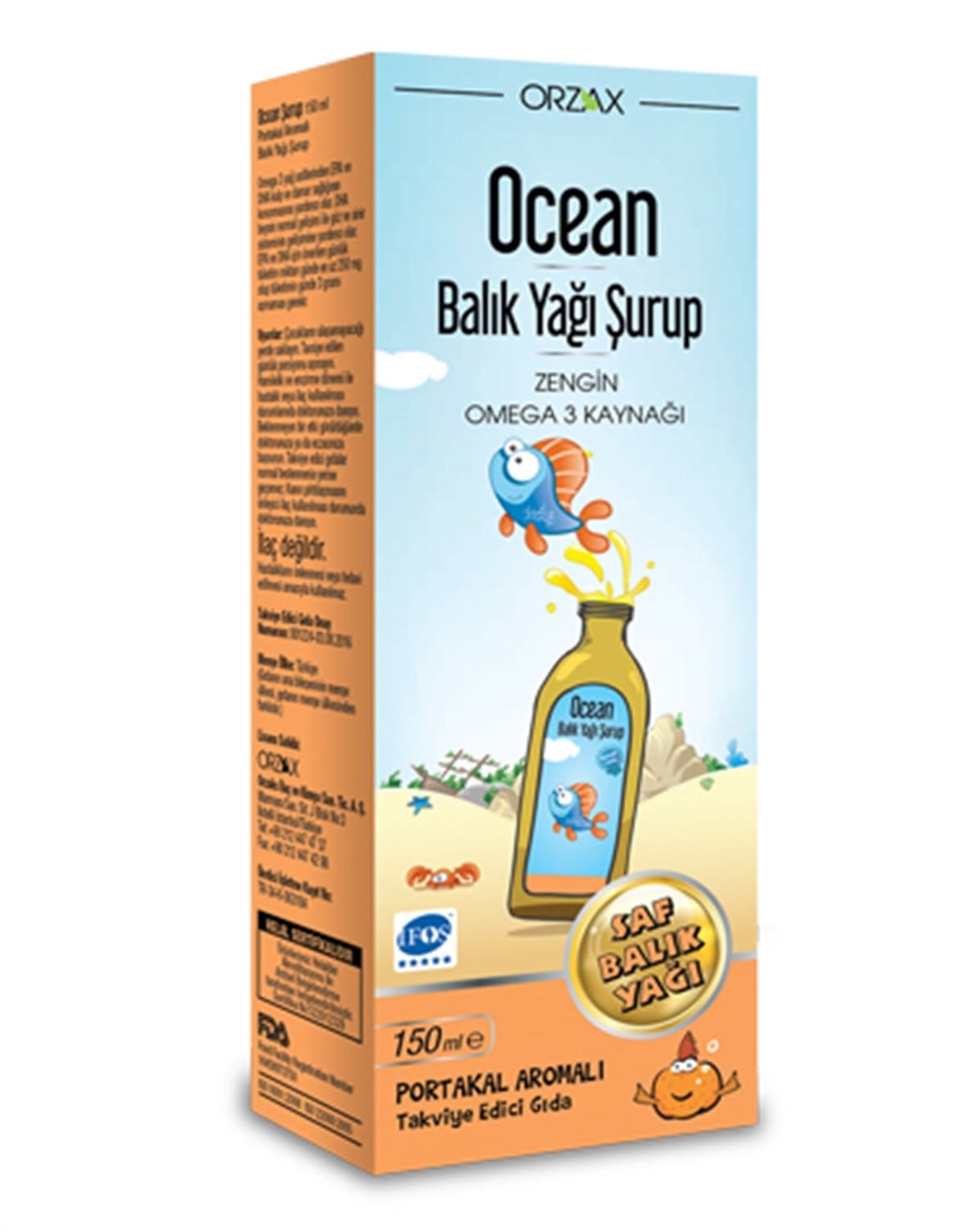 Orzax Ocean Balık Yağı Şurup 150 ml - Kalem Kutusu Hediyeli - Orzax