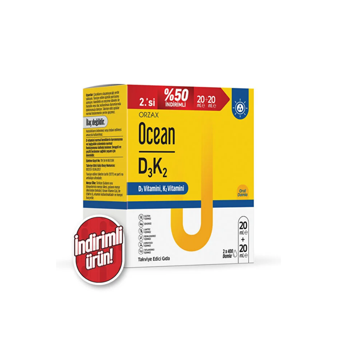 Orzax Ocean D3 K2 20 ml Takviye Edici Gıda Avantajlı Paket - Orzax