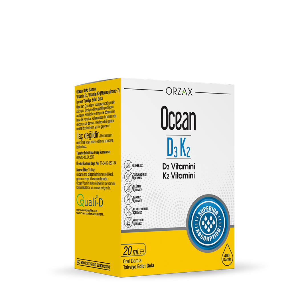 Orzax Ocean D3K2 Vitamin Damla 20 ml - Orzax