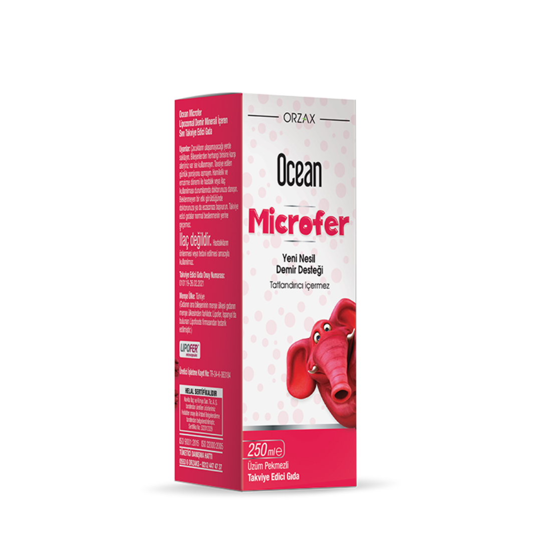Orzax Ocean Microfer Lipozomal Demir Sıvı Takviye Edici Gıda 250 ml - Orzax