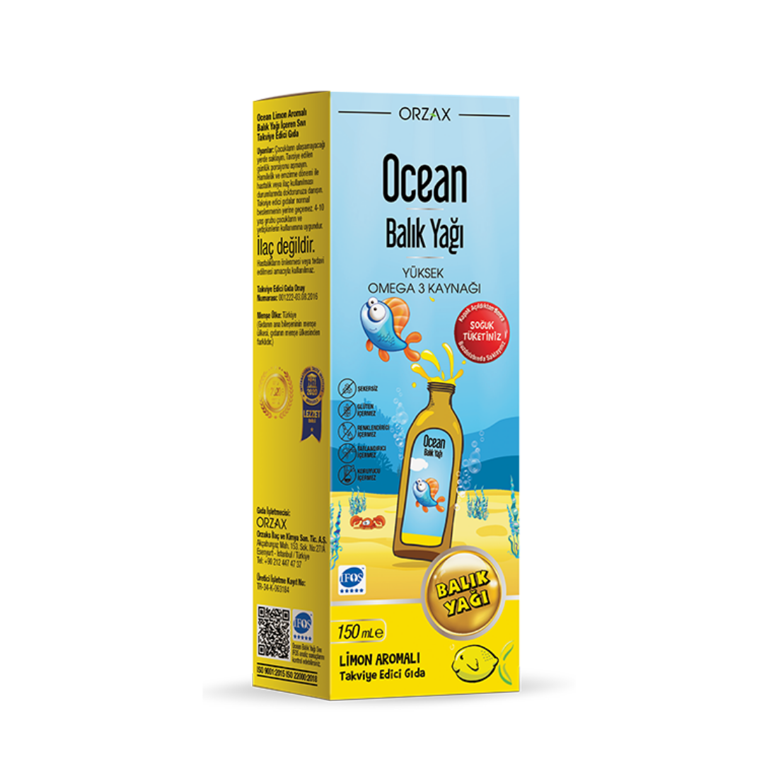 Orzax Ocean Omega3 Şurup 150 ml - Limon - Orzax