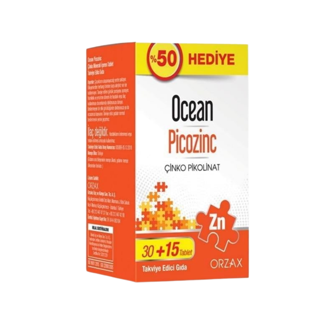 Orzax Ocean Picozinc Takviye Edici Gıda 30 + 15 Tablet - Orzax