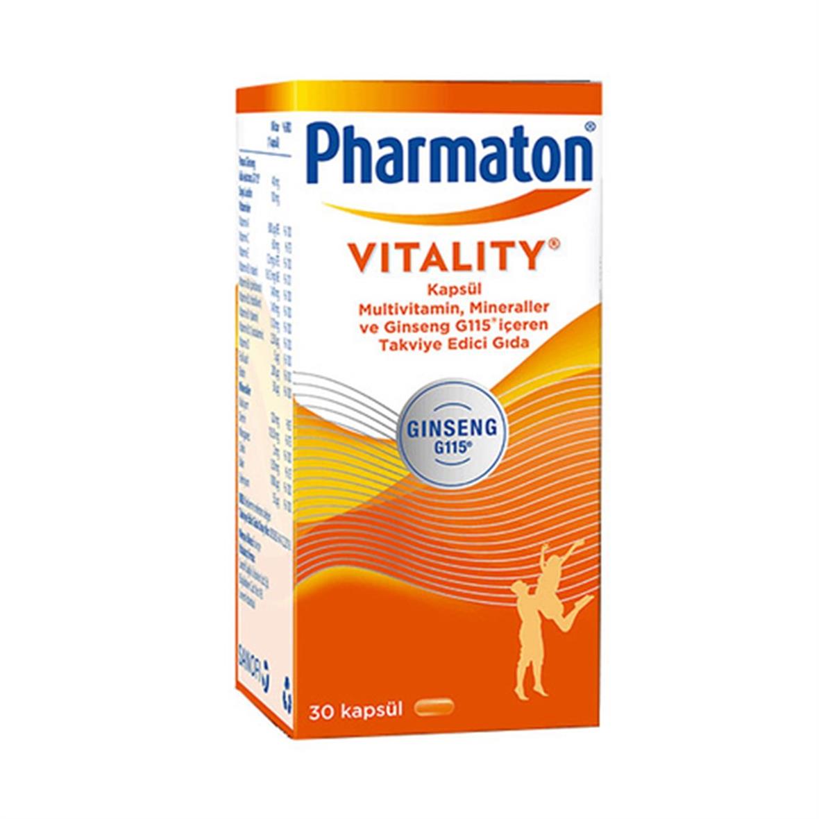 Pharmaton Vitality 30 Kapsül - Takviye Edici Gıda - Pharmaton