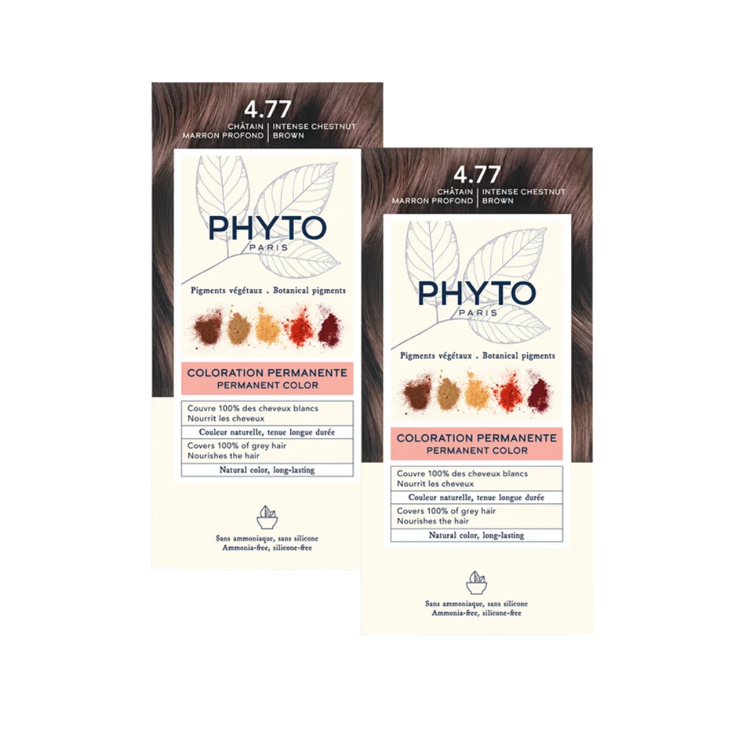 Phyto Phytocolor 4.77 Yoğun Kestane Bakır Amonyaksız Kalıcı Bitkisel Saç Boyası İkili Avantaj Set - Phyto