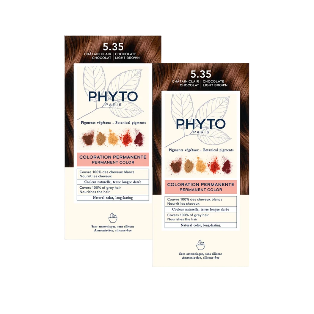 Phyto Phytocolor 5.35 Açık Kestane Dore Akaju Amonyaksız Kalıcı Bitkisel Saç Boyası İkili Avantaj Set - Phyto