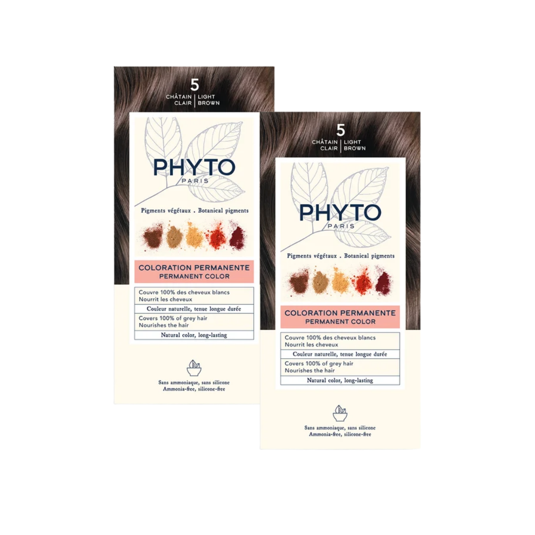 Phyto Phytocolor 5 Açık Kestane Amonyaksız Kalıcı Bitkisel Saç Boyası İkili Avantaj Set - Phyto