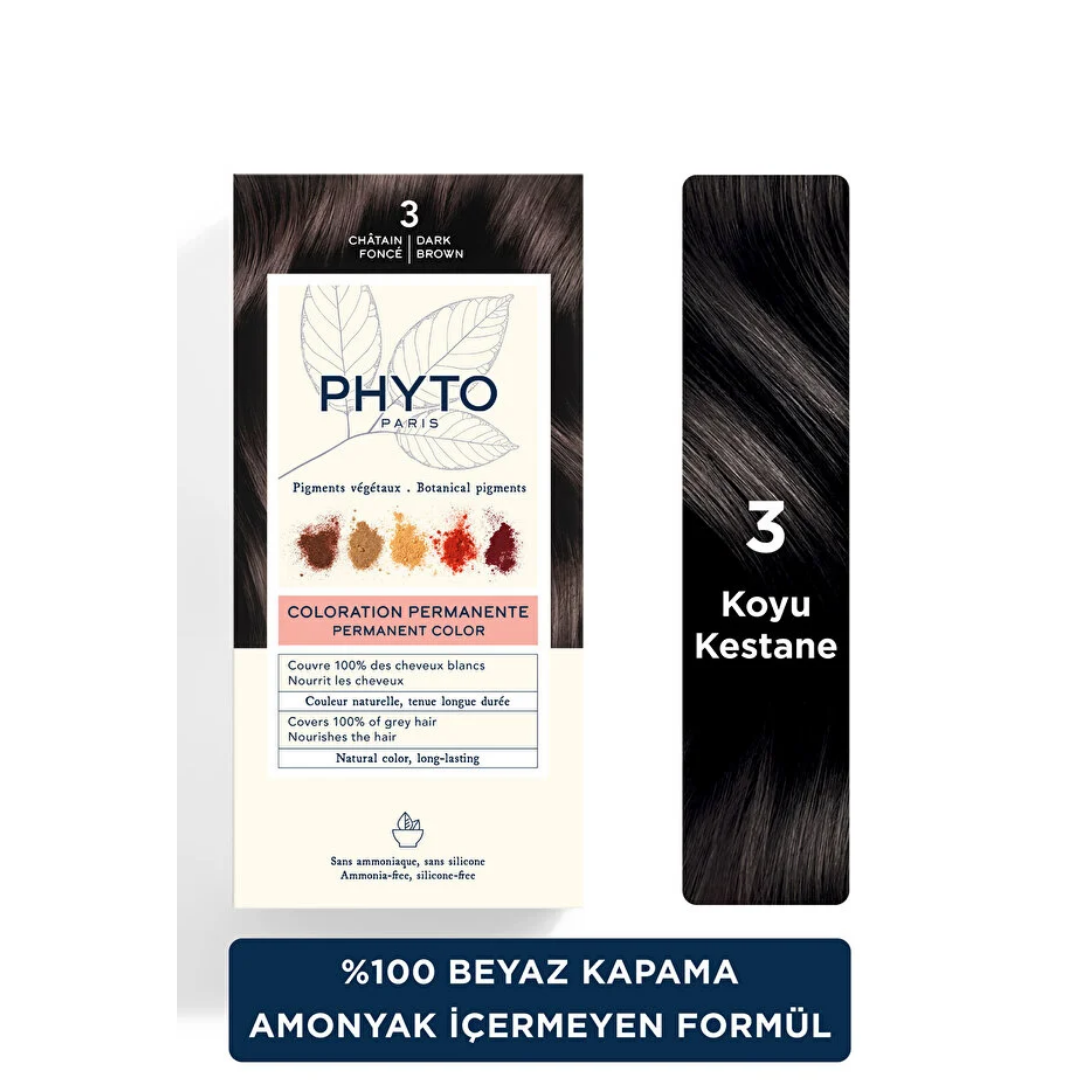 Phyto Phytocolor Bitkisel Saç Boyası - 3 Koyu Kestane - Phyto