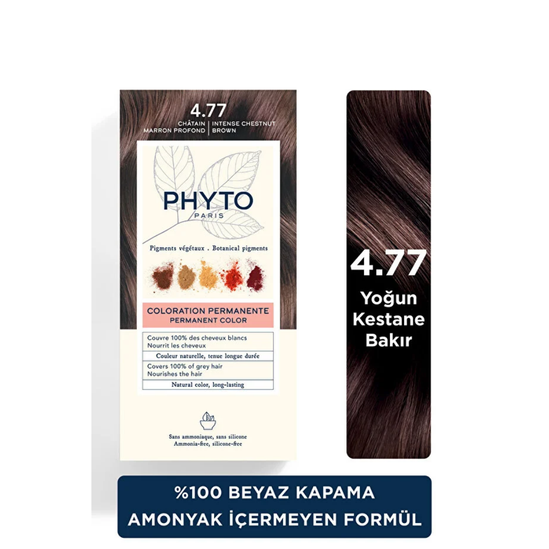 Phyto Phytocolor Bitkisel Saç Boyası - 4.77 Yoğun Kestane Bakır - Phyto