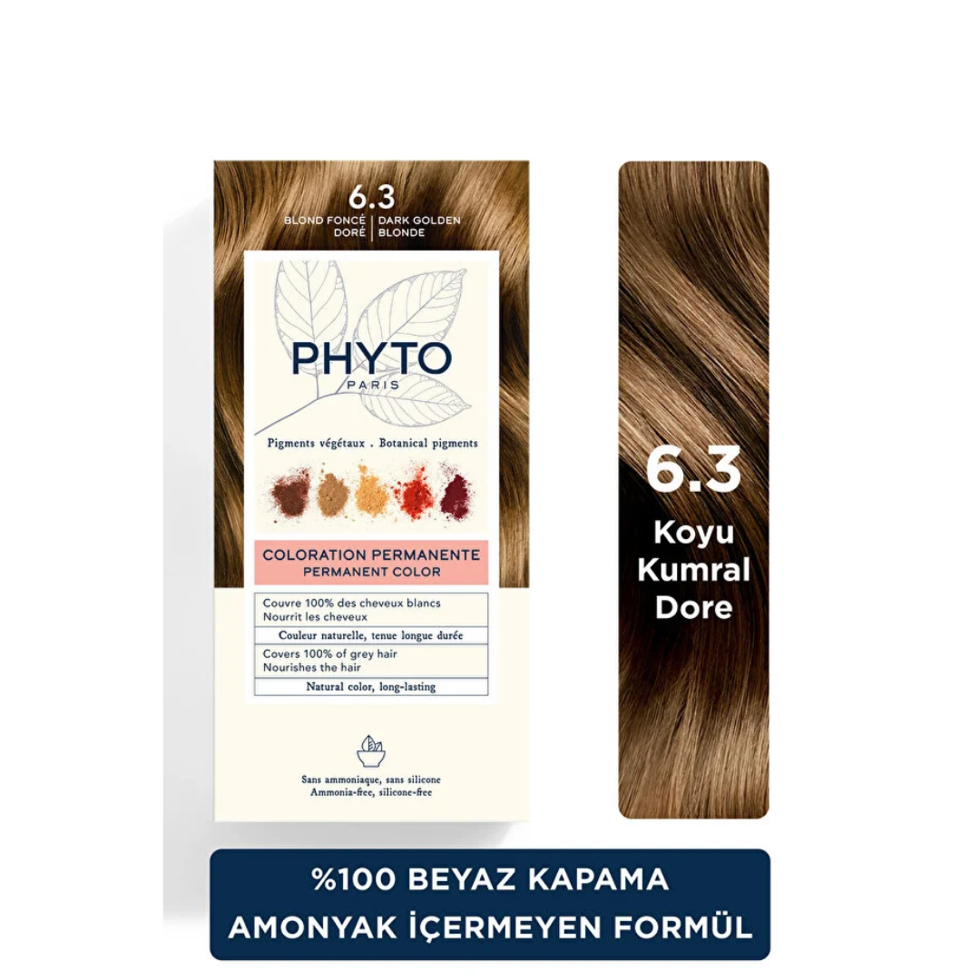 Phyto Phytocolor Bitkisel Saç Boyası - 6.3 Koyu Kumral Dore Yeni Formül - Phyto