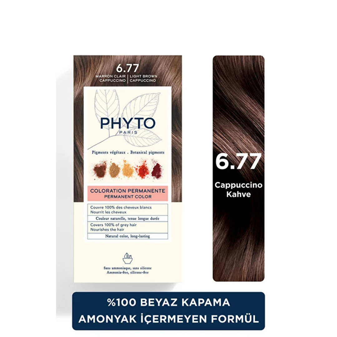 Phyto Phytocolor Bitkisel Saç Boyası - 6.77 Cappuccino Kahve - Phyto