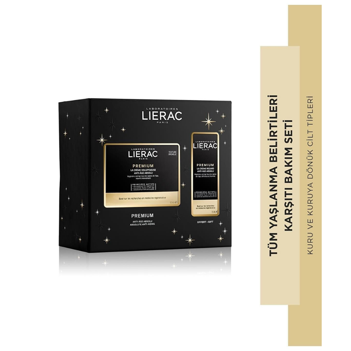 Premium Voluptuous Global Yaşlanma Karşıtı Krem + Premium Göz Çevresi Bakım Kremli İkili Set - Lierac