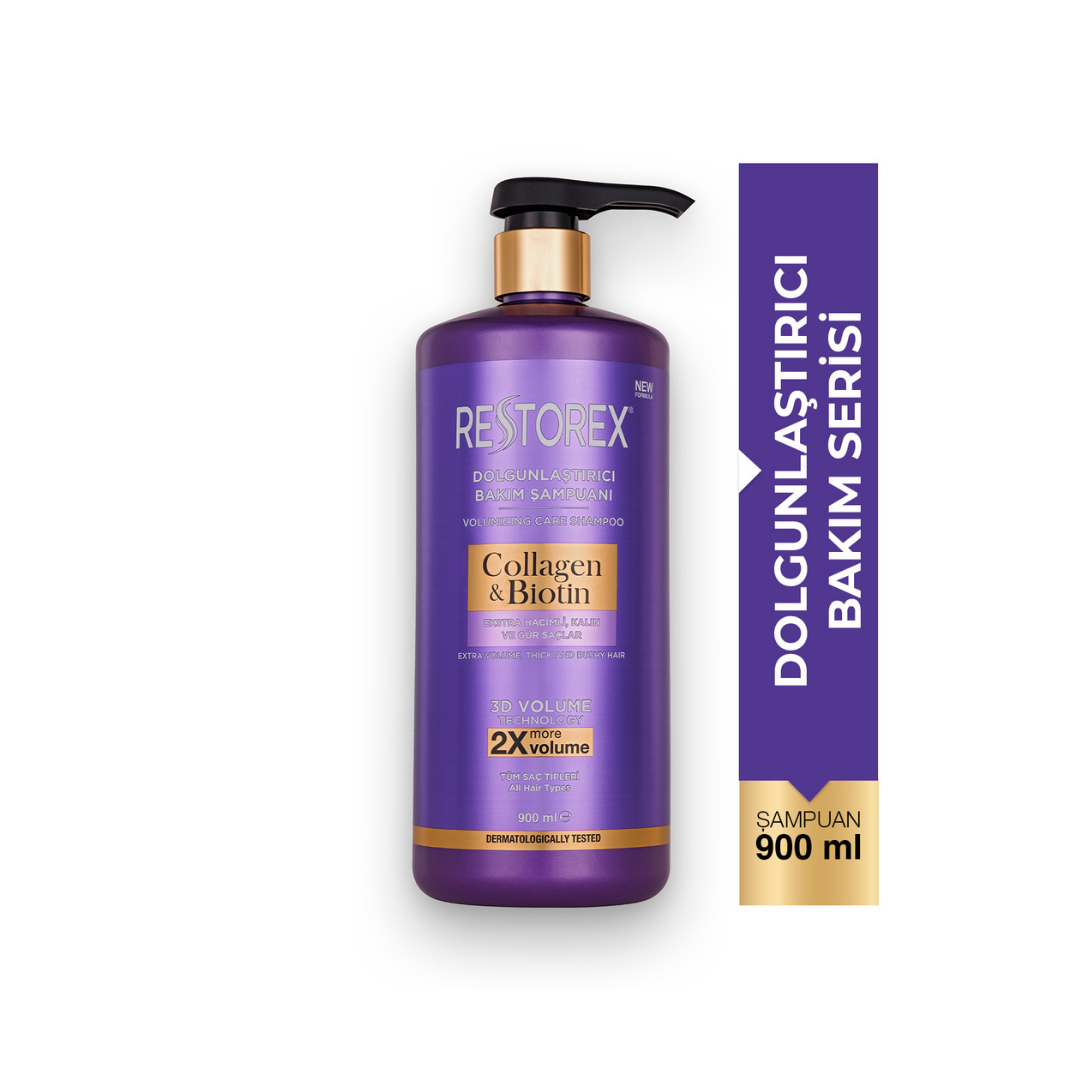 Restorex Collagen Biotin Dolgunlaştırıcı Bakım Şampuanı 900 ml - Restorex