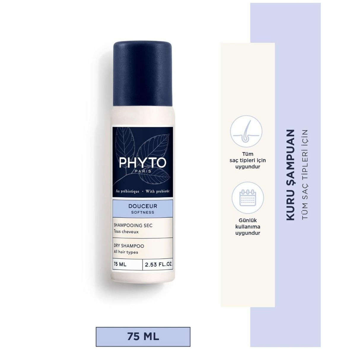 Softness Dry Shampoo Tüm Saç Tipleri Için Kuru Şampuan 75 Ml - Phyto Saç Bakım