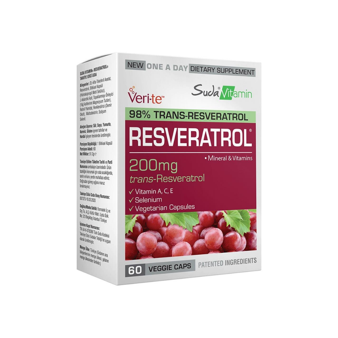 Suda Vitamin Resveratrol 60 Bitkisel Kapsül - Suda Vitamin