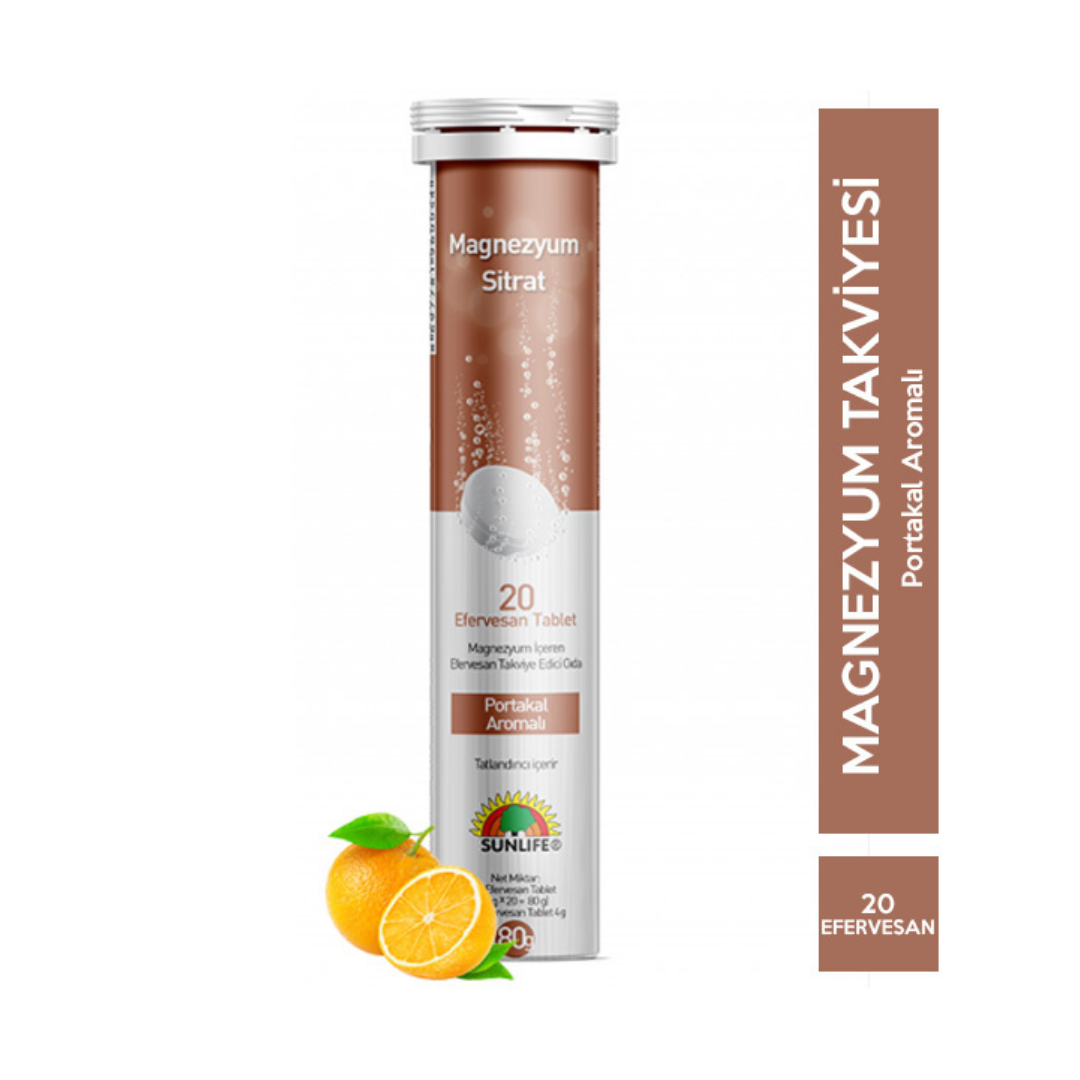 Sunlife Magnezyum Sitrat Efervesan 20 Tablet - Sunlife