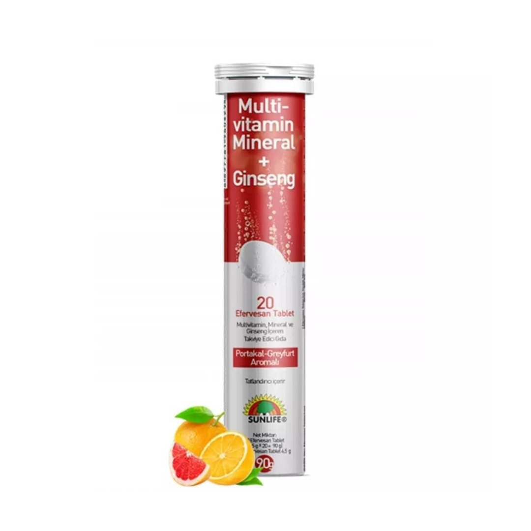 Sunlife Multivitamin & Mineral + Ginseng Efervesan 20 Tablet - Sunlife