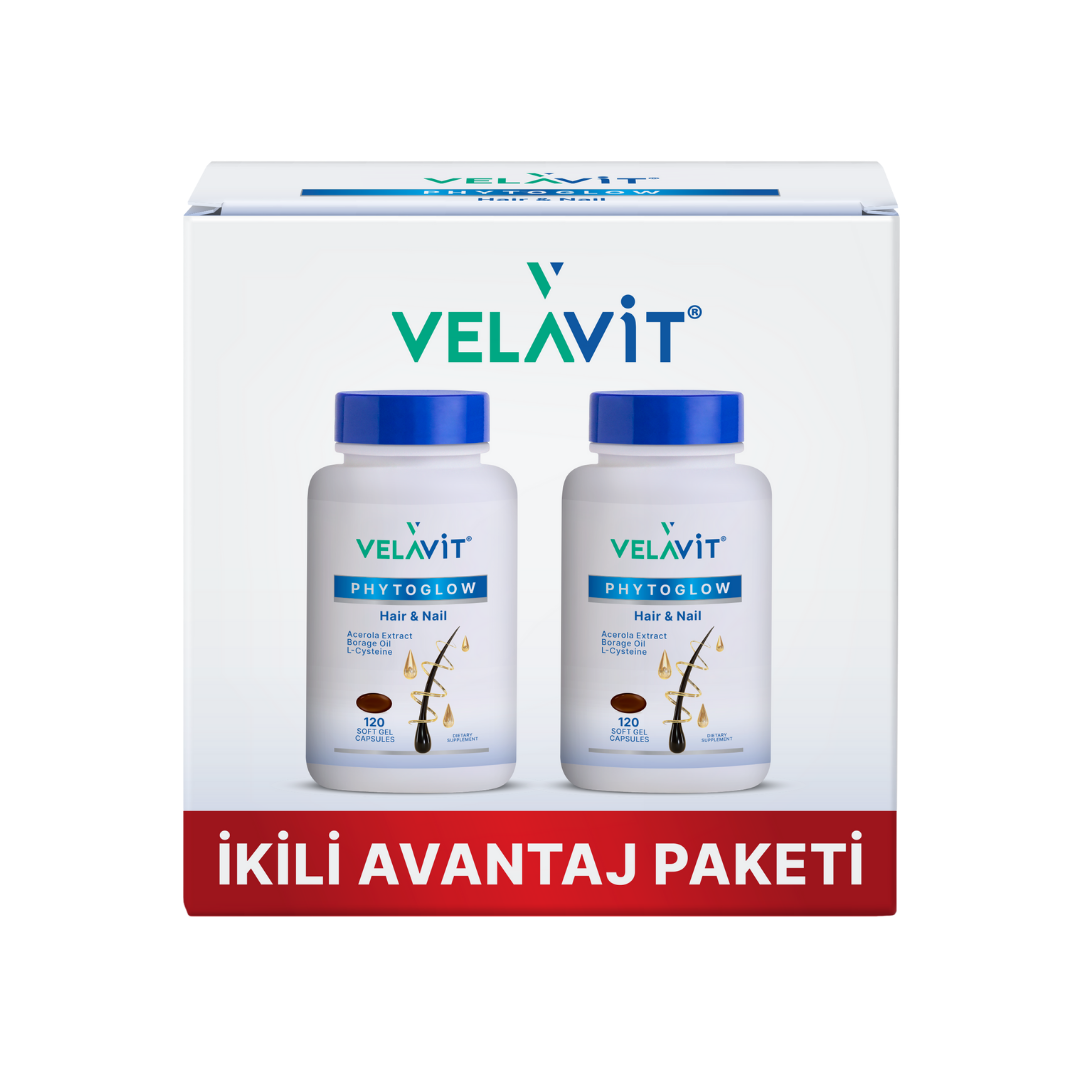 Velavit Phytoglow Hair Nail 120 Gel Soft Capsules İkili Avantaj Paketi - Velavit