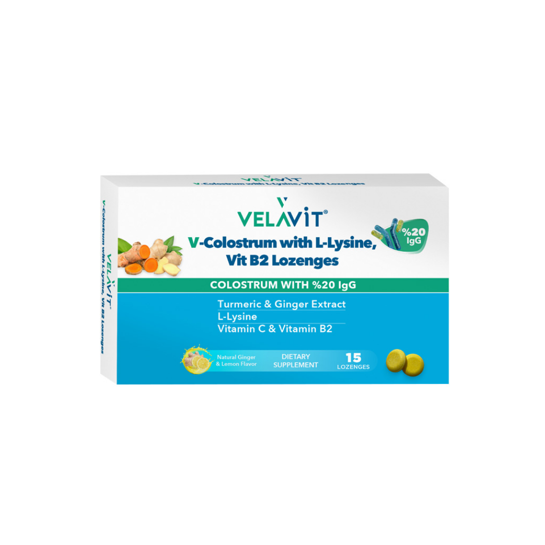 Velavit V-Colostrum Zencefil Zerdeçal İçeren Pastil 15 Adet - Velavit