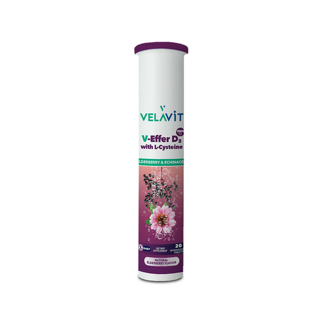 Velavit V-Effer D3 with L-Cysteine 20 Efervesan Tablet - velavit