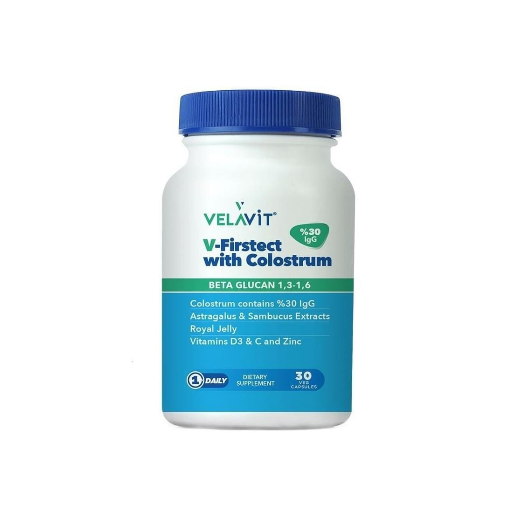 Velavit V-Firstect with Colostrum Takviye Edici Gıda 30 Kapsül - velavit
