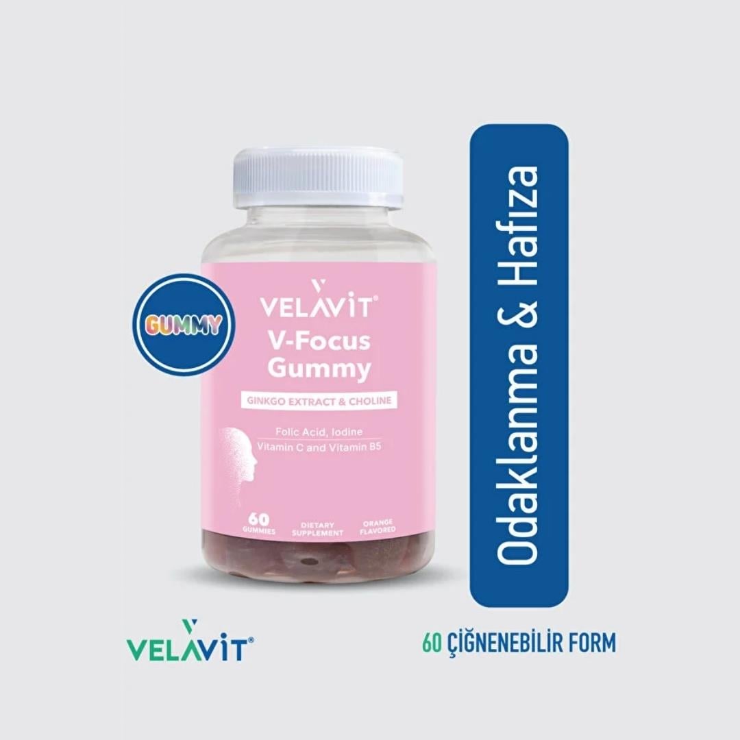 Velavit V-Focus Gummy 60 Çiğnenebilir Kapsül - Velavit
