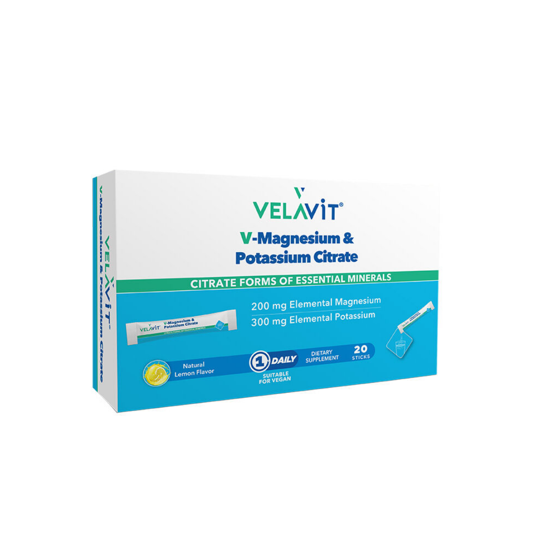 Velavit V-Magnesium Potassium Citrate Takviye Edici Gıda 20 Saşe - velavit