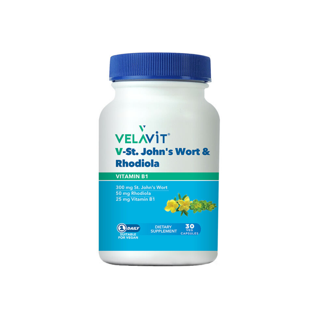 Velavit V-St.Johns Wort Rhodiola Takviye Edici Gıda 30 Kapsül - velavit