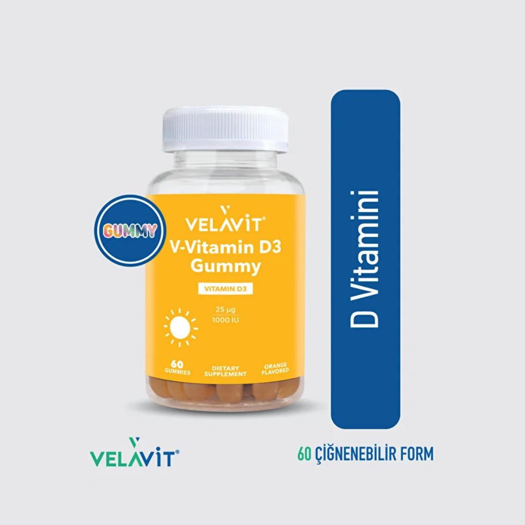 Velavit V-Vitamin D3 Gummy 60 Çiğnenebilir Kapsül - Velavit