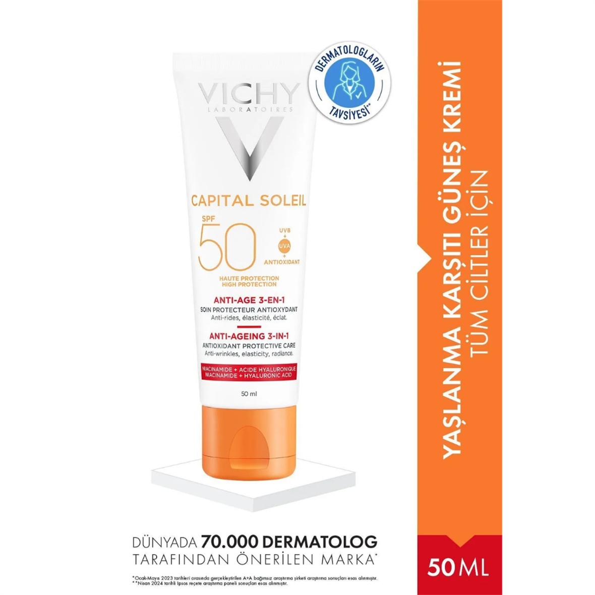 Vichy Capital Soleil SPF 50 Anti Age Güneş Kremi 50 ml - Vichy