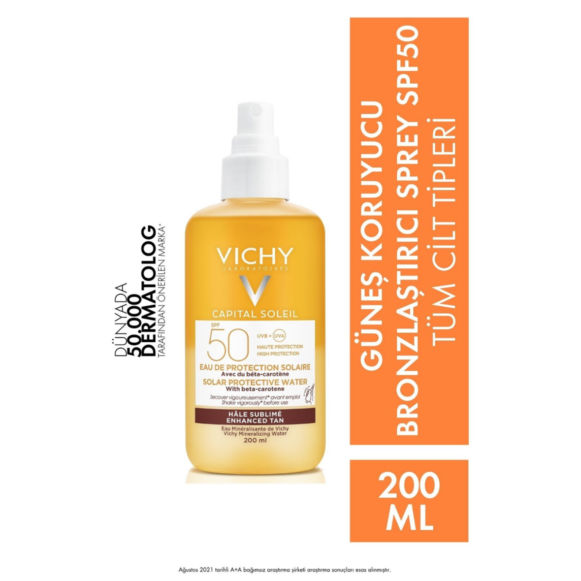 Vichy Capital Soleil SPF 50 Bronzlaştırıcı Güneş Koruyucu Sprey 200 ml - Vichy
