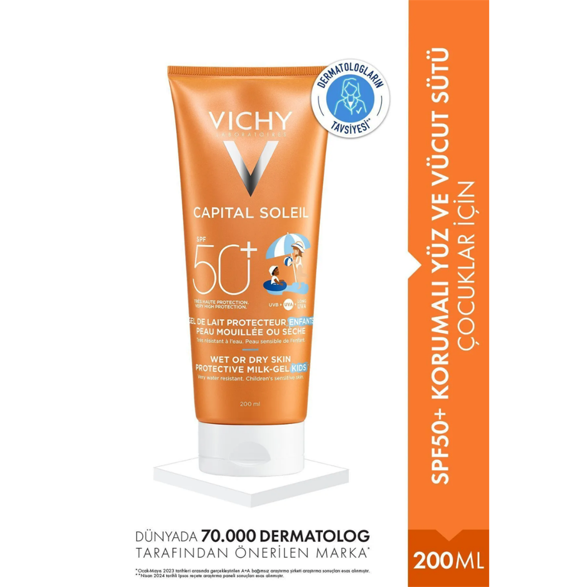 Vichy Capital Soleil SPF 50 Yüz ve Vücut Sütü 200 ml - Çocuk - Vichy