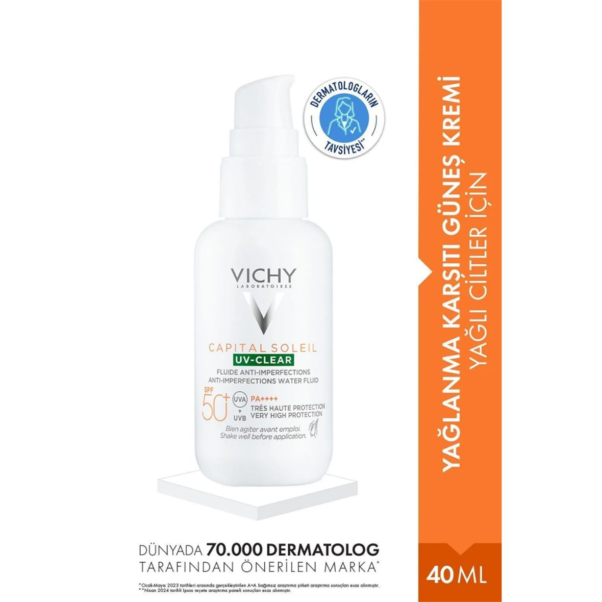 Vichy Capital Soleil UV-Clear Spf 50 Fluid Güneş Koruyucu 40 ml - Vichy