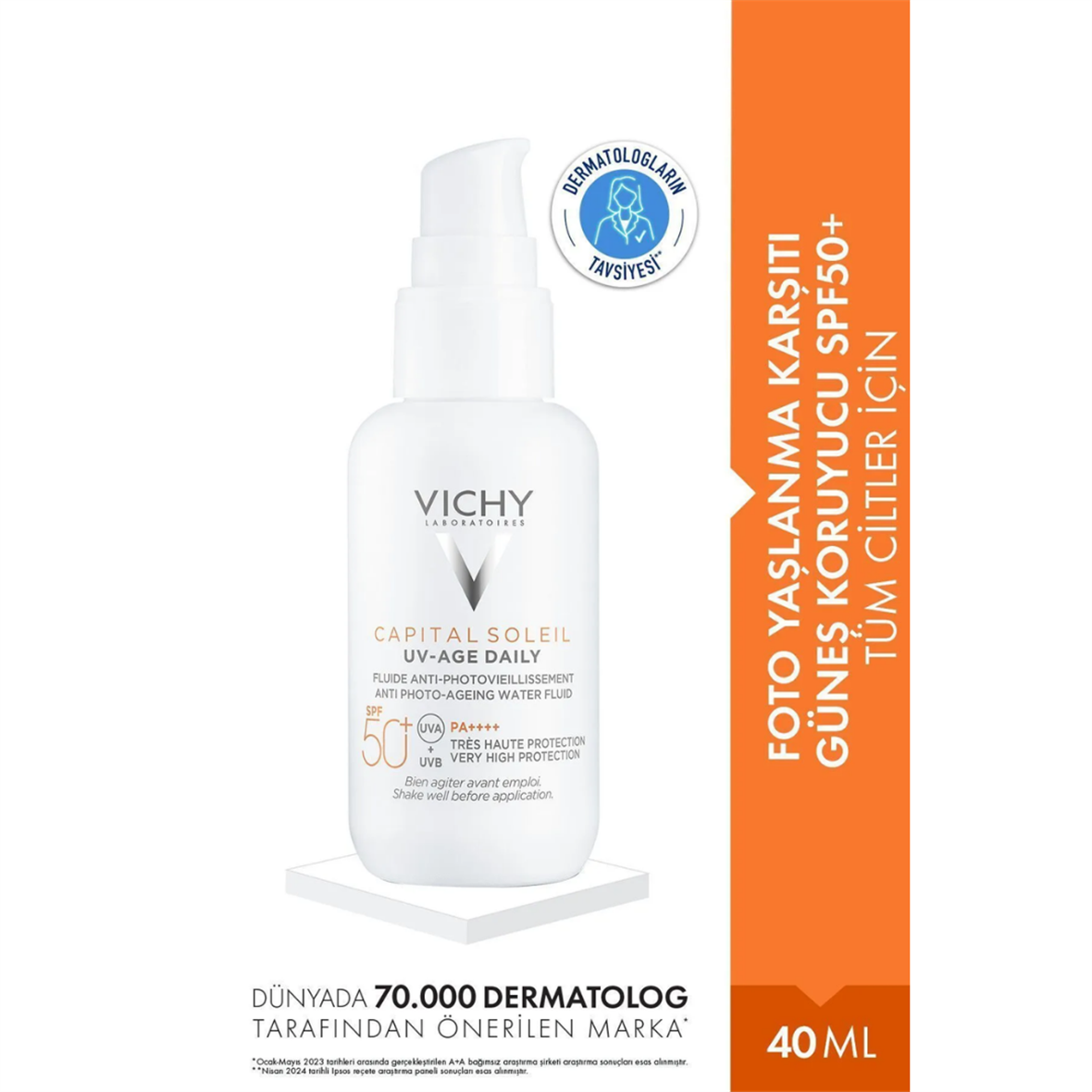 Vichy Capital Soleil UV Yaşlanma Karşıtı Güneş Kremi SPF 50 40 ml - Vichy