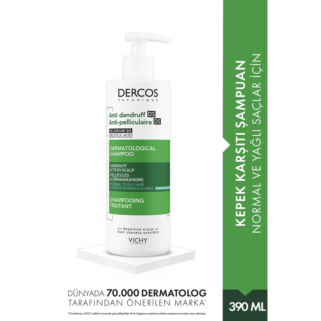 Vichy Dercos Anti Dandruff Kepek Karşıtı Şampuan 390 ml - Normal ve Yağlı Saçlar - Vichy