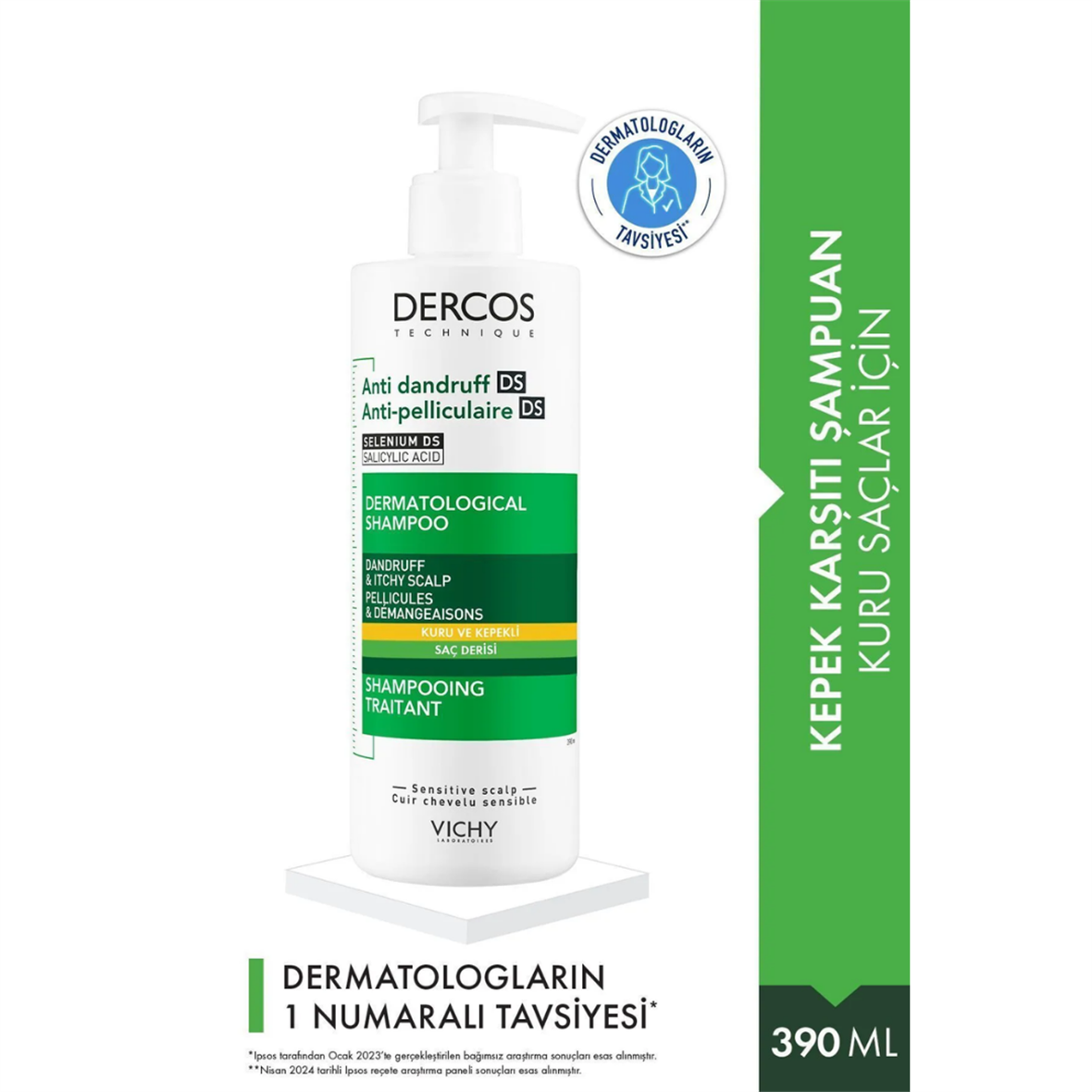 Vichy Dercos Anti Dandruff Kepek Karşıtı Şampuan 390 ml - Kuru Saçlar - Vichy