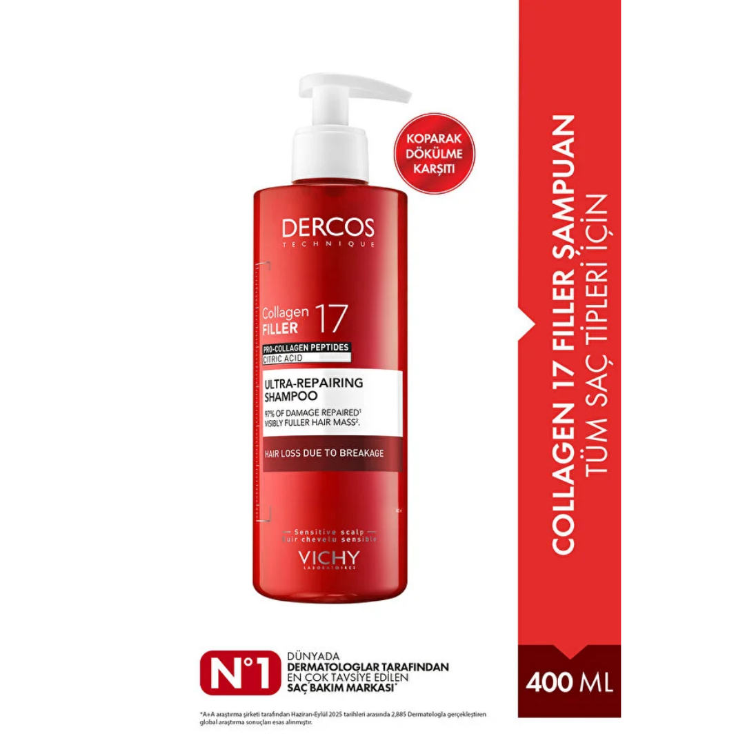 Vichy Dercos Collagen 17 Filler Tüm Saç Tipleri İçin Şampuan 400 ml - Vichy