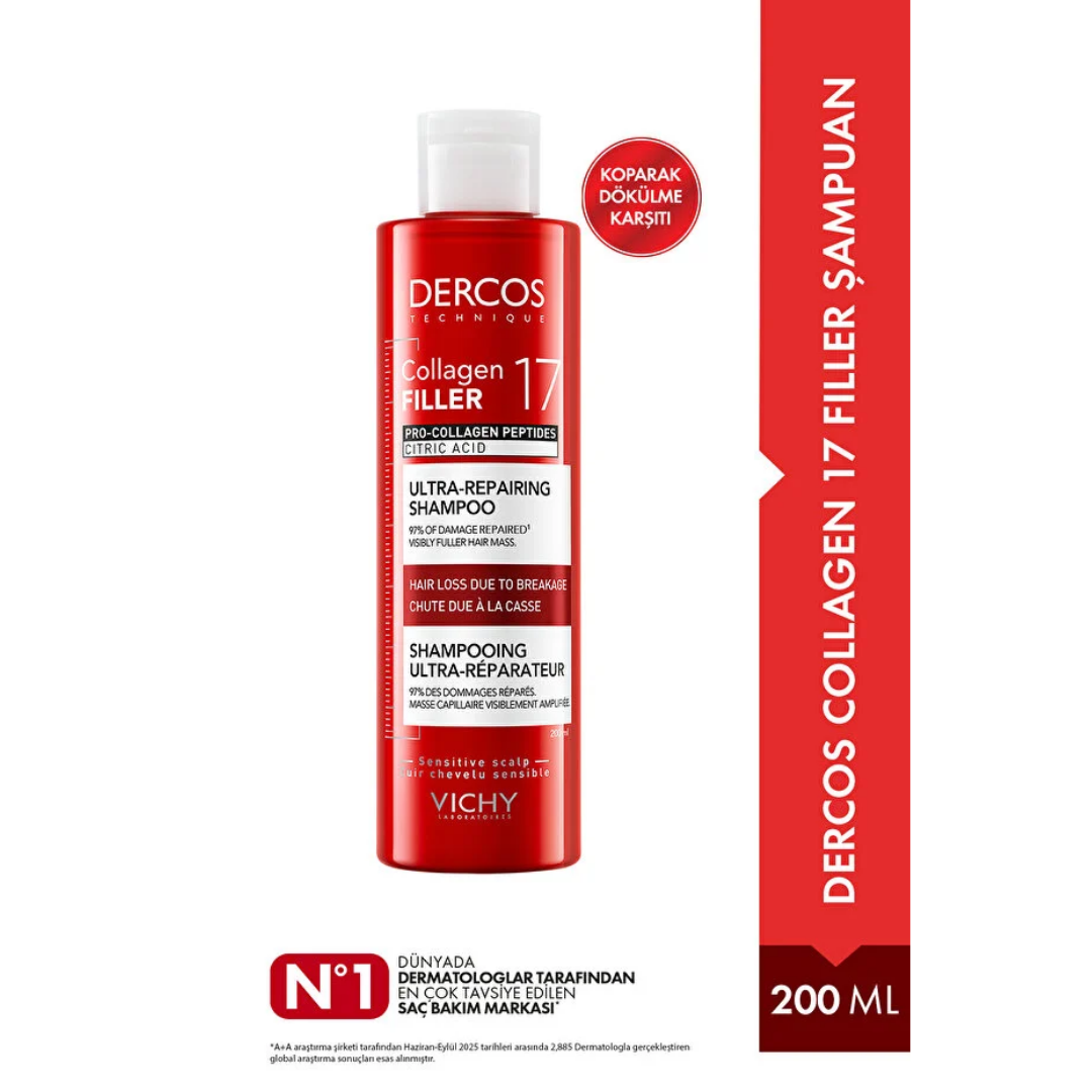 Vichy Dercos Collagen 17 Filler Tüm Saç Tipleri İçin Şampuan 200 ml - Vichy