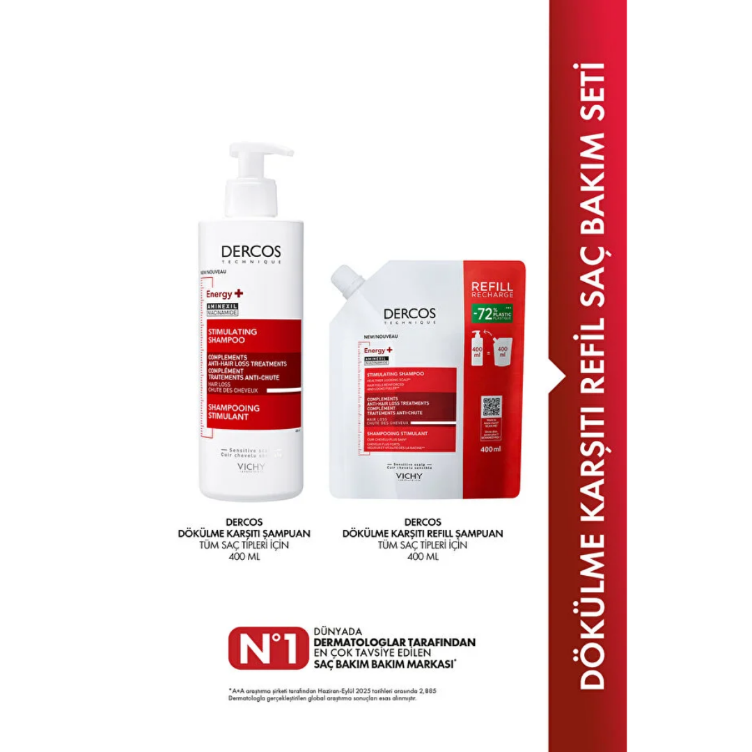 Vichy Dercos Energising Saç Dökülmesine Karşı Şampuan Seti - Vichy