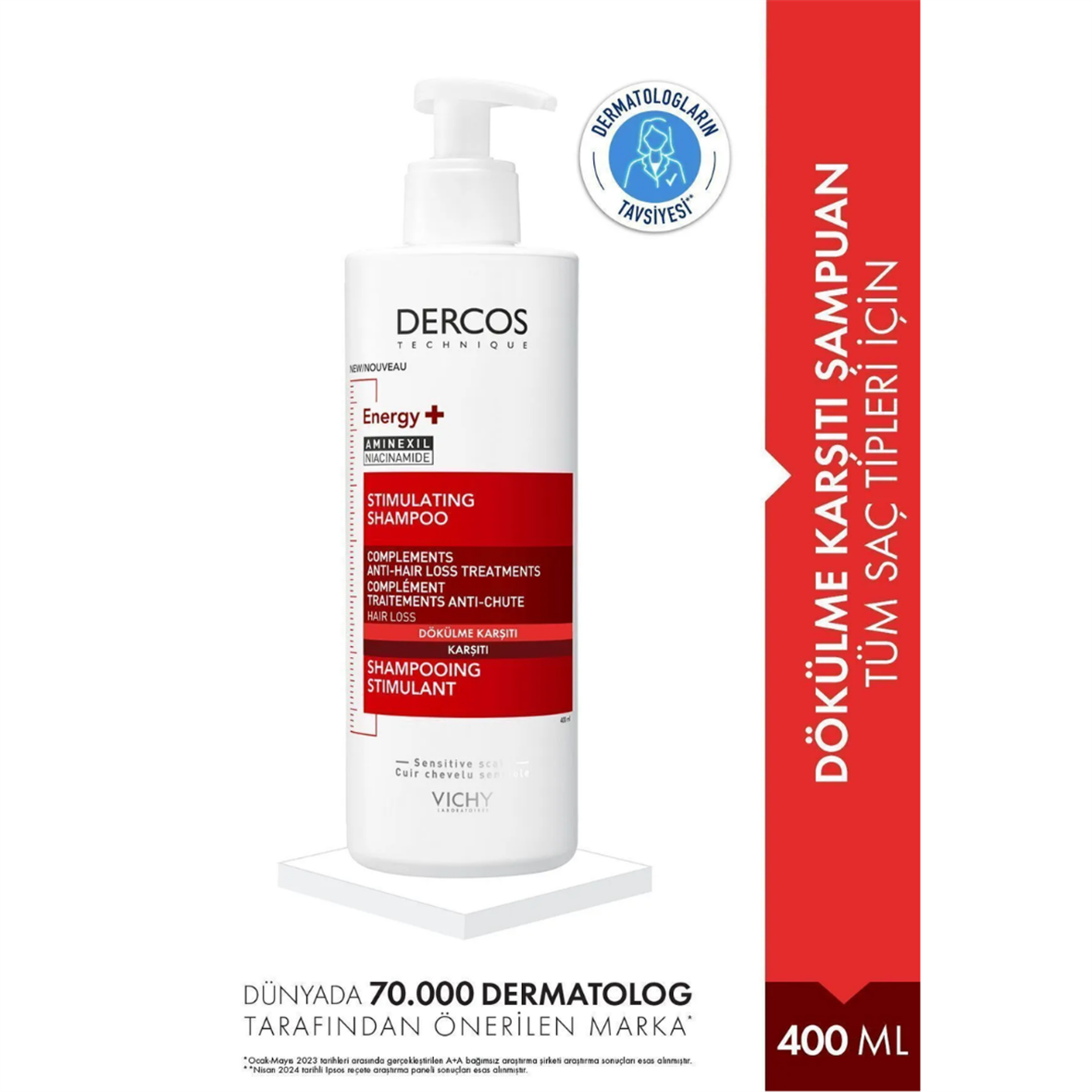 Vichy Dercos Energising Saç Dökülmesine Karşı Şampuan 400 ml - Vichy