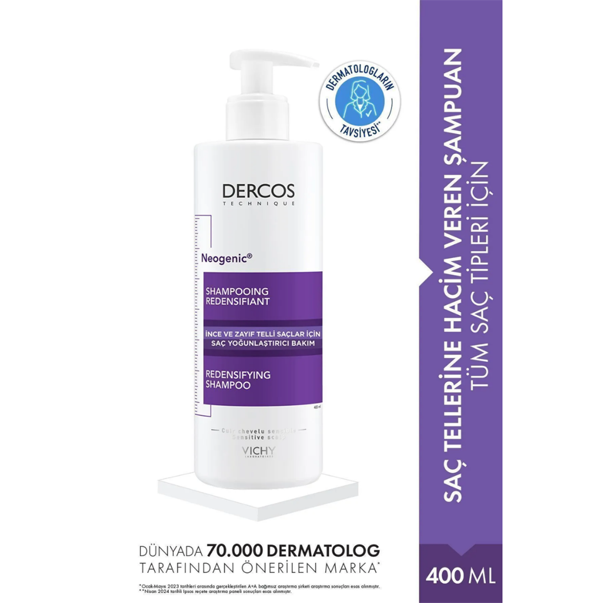 Vichy Dercos Neogenic Saç Yoğunlaştırıcı Şampuan 400ml - Vichy
