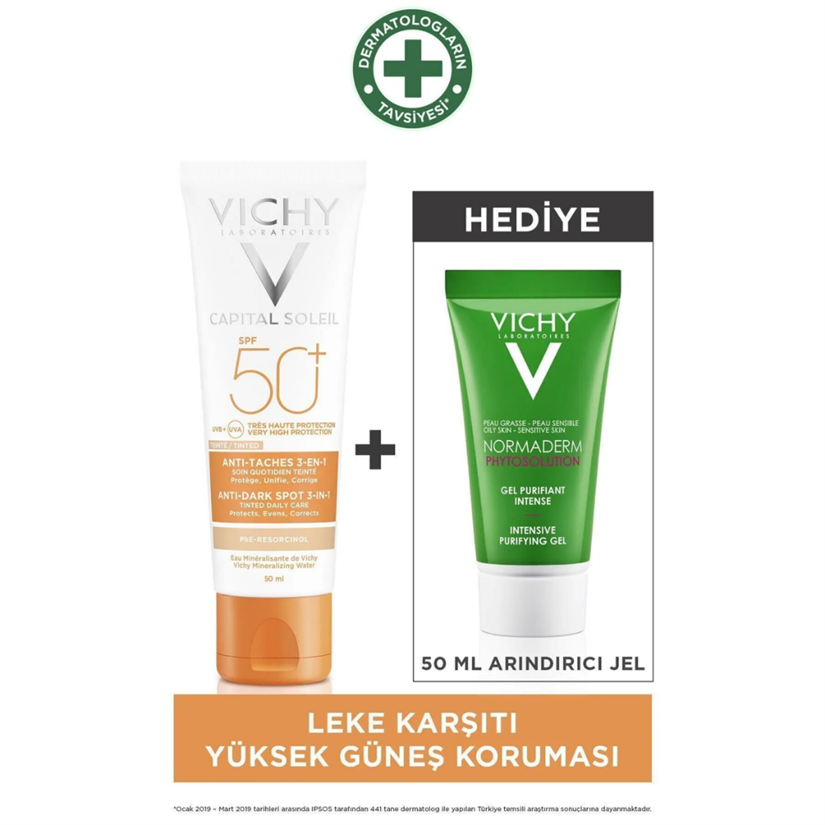 Vichy Ideal Soleil Leke Karşıtı Bakım ve Güneş Koruma Seti - Vichy