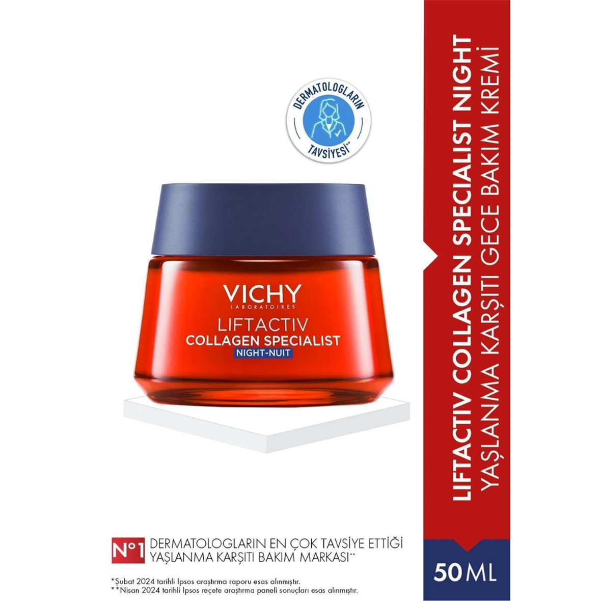Vichy Liftactiv Collagen Specialist Yaşlanma Karşıtı Gece Bakım Kremi 50 ml - Vichy