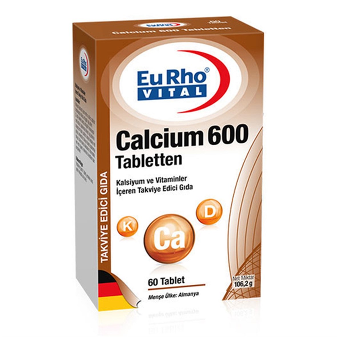 EuRho Vital Calcium 600 Tabletten Takviye Edici Gıda 60 Tablet