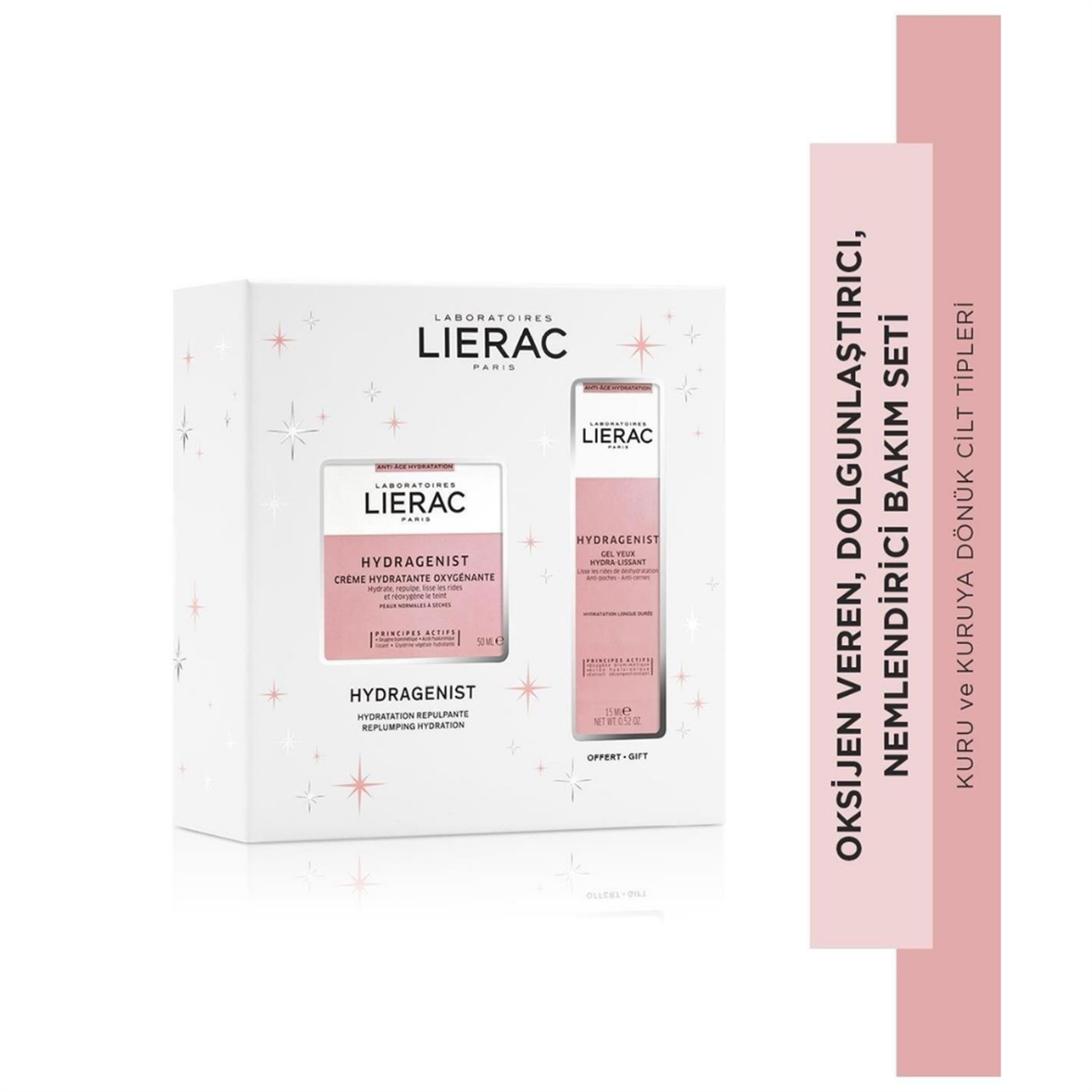 Lierac Hydragenist Moisturizing Dolgunlaştırıcı Krem 50ml + Hydragenist Pürüzsüzleştirici Göz Kremi 15ml