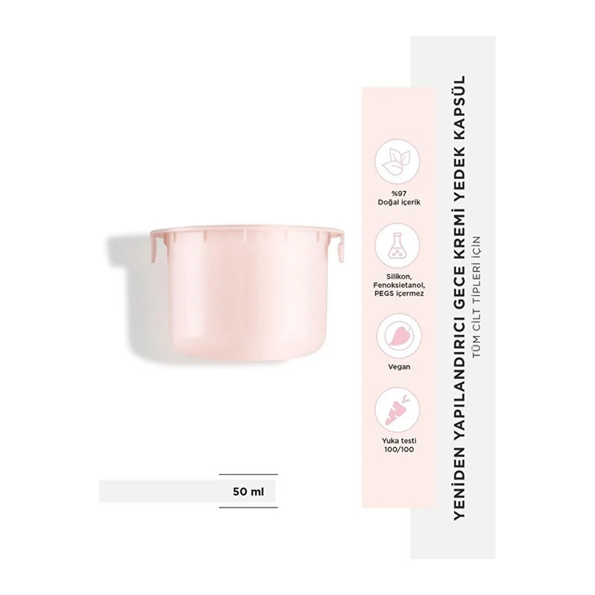 Lierac Lift Integral Night Cream Refill Sıkılaştırıcı, Vegan, Gece Bakım Kremi Yedek Kapsü