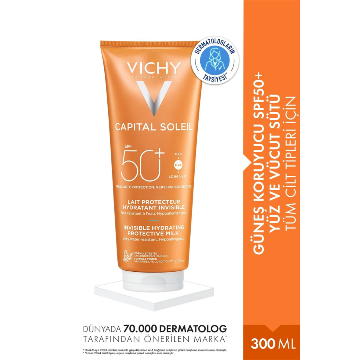 Vichy Capital Soleil Spf 50 Çok Yüksek Koruma Yüz ve Vücut Sütü 300 ml