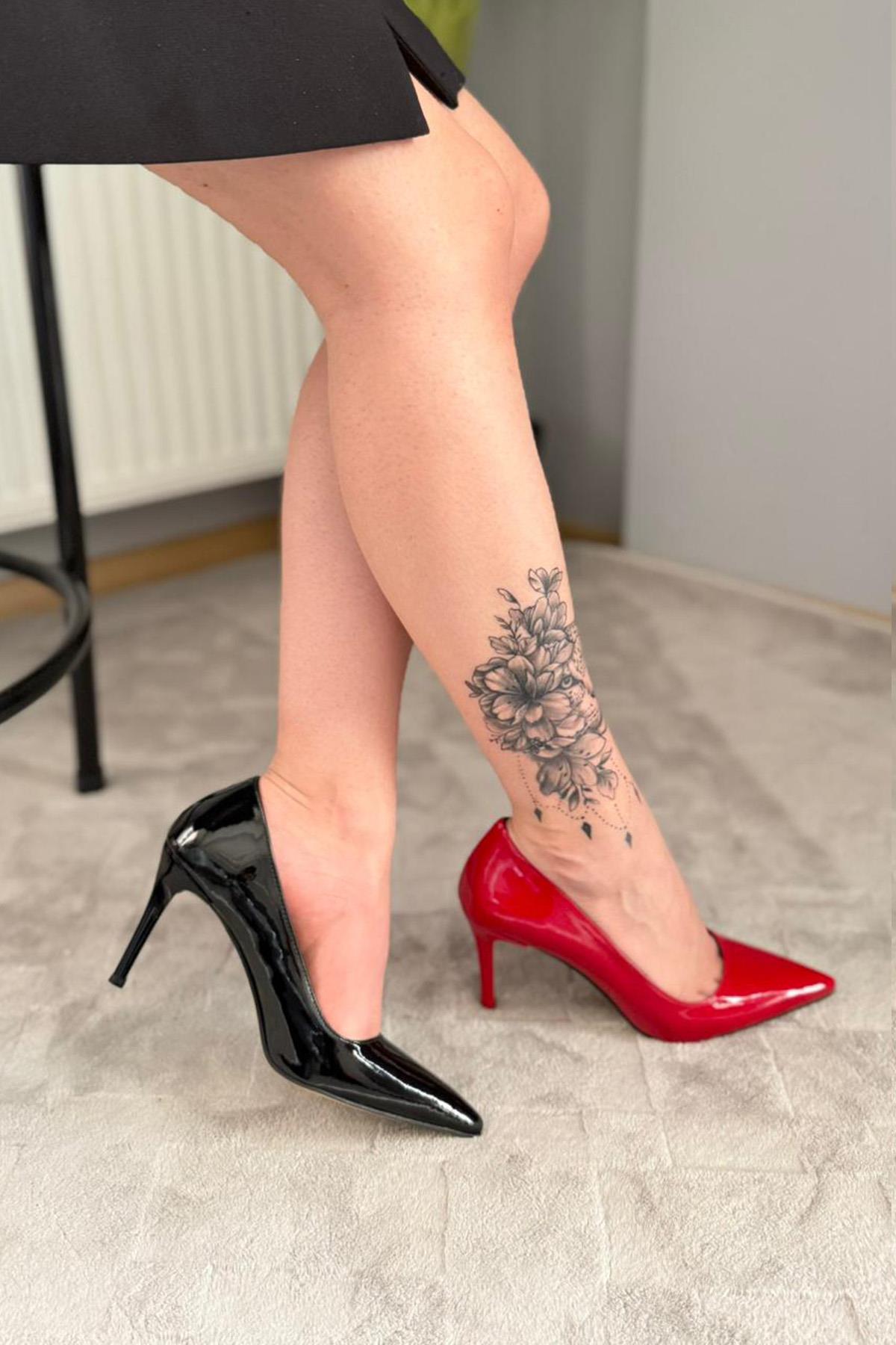 Kadın Adel Kırmızı / Siyah Ruhan İnce Topuklu Stiletto