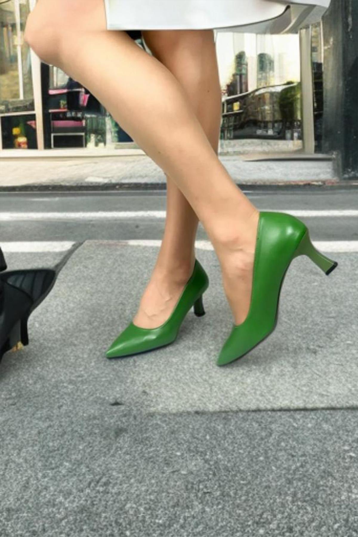 Kadın Sity Yeşil 6 cm İnce Topuklu Stiletto