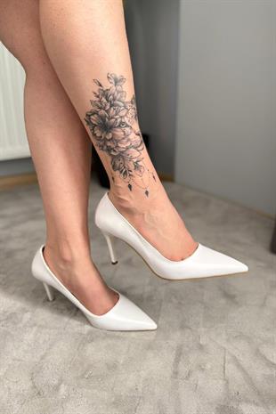 Kadın Adel Beyaz Rugan İnce Topuklu Stiletto